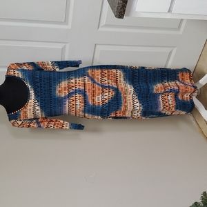 Midi Length Geometric Print Dress by Monroe and Main.